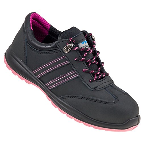 Urgent - Zapatos de trabajo de seguridad para mujer, modelo 214 S1 EN ISO 20345, color Negro, talla 36 EU