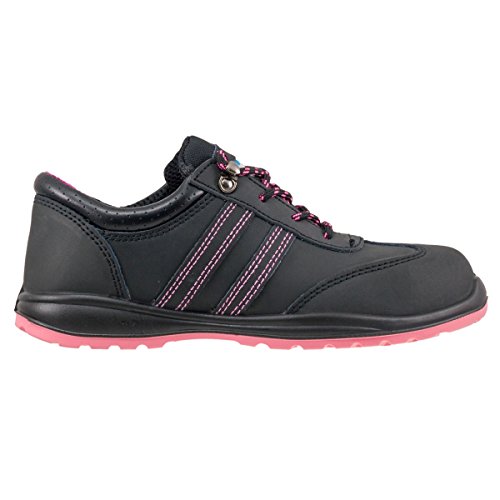 Urgent - Zapatos de trabajo de seguridad para mujer, modelo 214 S1 EN ISO 20345, color Negro, talla 36 EU