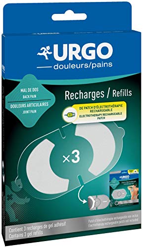 Urgo - Recambios de electroterapia recargables, gel adhesivo, dolor de espalda, pack de 3 recambios Urgo - Recambios de electroterapia recargables, gel adhesivo, dolor de espalda, pack de 3 recambios