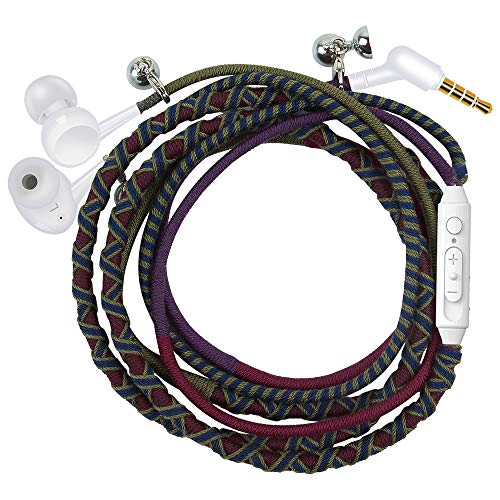 URIZONS Auriculares Cascos In-Ear para iPhone iPad iPod Mac tabletas portátiles Android Smartphones Trenzado Tejido a Mano Tribe Hilo Pulsera Envuelta (UH-005MZF078)