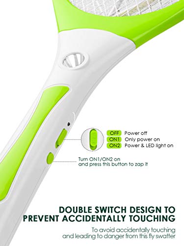 Urslif - Raqueta eléctrica para eliminar la trampa de mariposa, moscas y otros insectos. Volantes recargables por USB, iluminación LED, tres capas de protección de malla, color amarillo Urslif - Raqueta eléctrica para eliminar la trampa de mariposa, moscas y otros insectos. Volantes recargables por USB, iluminación LED, tres capas de protección de malla, color amarillo