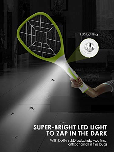 Urslif - Raqueta eléctrica para eliminar la trampa de mariposa, moscas y otros insectos. Volantes recargables por USB, iluminación LED, tres capas de protección de malla, color amarillo Urslif - Raqueta eléctrica para eliminar la trampa de mariposa, moscas y otros insectos. Volantes recargables por USB, iluminación LED, tres capas de protección de malla, color amarillo