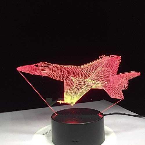 US Army Air Force Aircraft F/A-18 F16 Fighting Fighter Jet Plane 3D Acrílico LED Luz de noche Boy Fans Dormitorio USB Escritorio Lámpara de mesa Regalo para niños Decoración para el hogar