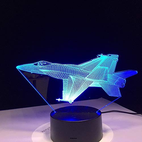 US Army Air Force Aircraft F/A-18 F16 Fighting Fighter Jet Plane 3D Acrílico LED Luz de noche Boy Fans Dormitorio USB Escritorio Lámpara de mesa Regalo para niños Decoración para el hogar