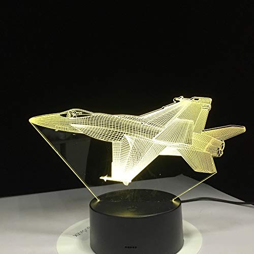 US Army Air Force Aircraft F/A-18 F16 Fighting Fighter Jet Plane 3D Acrílico LED Luz de noche Boy Fans Dormitorio USB Escritorio Lámpara de mesa Regalo para niños Decoración para el hogar