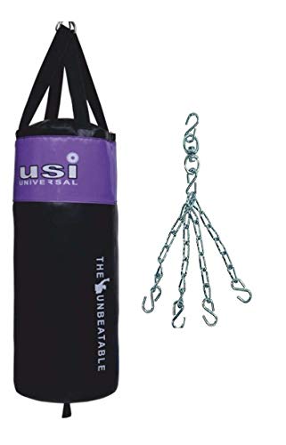 USI - Saco de boxeo sin relleno para saco de boxeo colgante + cadena (90 cm)