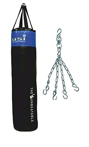 USI - Saco de boxeo sin relleno para saco de boxeo colgante + cadena (90 cm)