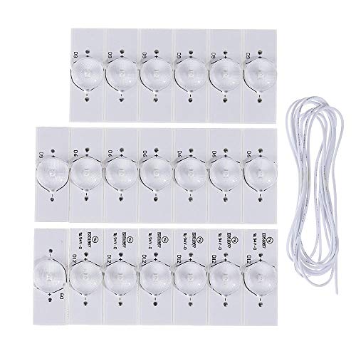 Útil Las Perlas de la lámpara SMD de 20pcs 3V con folletos de Lente óptica y Alambre de 2 m para la reparación de TV LED de 32-65 Pulgadas Durable