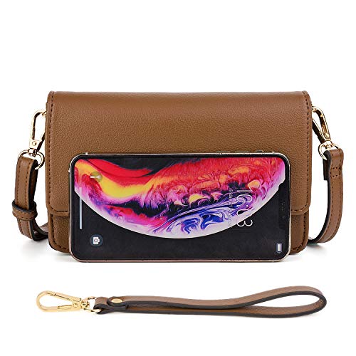 UTO - Bolso Bandolera Pequeño Bolso Movil de Mujer Cuero Sintético para Celular Tarjeta con Correa y Muñequera UTO - Bolso Bandolera Pequeño Bolso Movil de Mujer Cuero Sintético para Celular Tarjeta con Correa y Muñequera