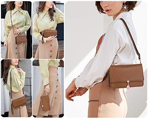 UTO - Bolso Bandolera Pequeño Bolso Movil de Mujer Cuero Sintético para Celular Tarjeta con Correa y Muñequera UTO - Bolso Bandolera Pequeño Bolso Movil de Mujer Cuero Sintético para Celular Tarjeta con Correa y Muñequera