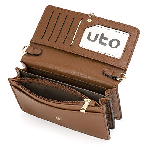 UTO - Bolso Bandolera Pequeño Bolso Movil de Mujer Cuero Sintético para Celular Tarjeta con Correa y Muñequera UTO - Bolso Bandolera Pequeño Bolso Movil de Mujer Cuero Sintético para Celular Tarjeta con Correa y Muñequera