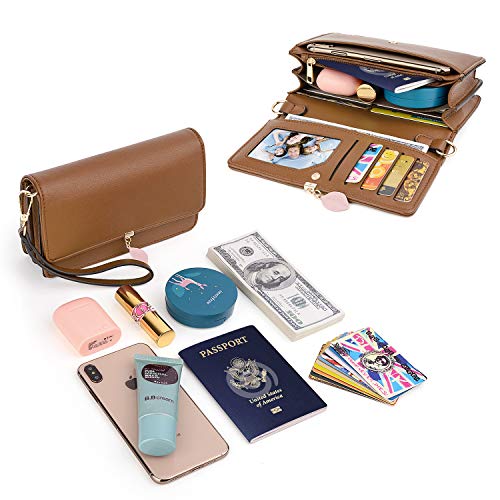 UTO - Bolso Bandolera Pequeño Bolso Movil de Mujer Cuero Sintético para Celular Tarjeta con Correa y Muñequera UTO - Bolso Bandolera Pequeño Bolso Movil de Mujer Cuero Sintético para Celular Tarjeta con Correa y Muñequera