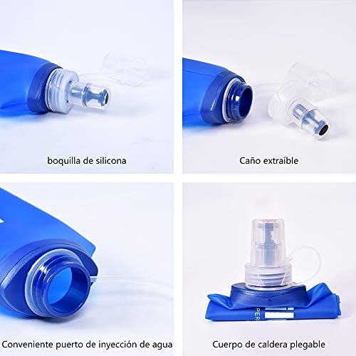 UTOBEST Soft Flask TPU Botella Hidratacion Running Trail Botella de Agua Flexible (500ml-2 Piezas) UTOBEST Soft Flask TPU Botella Hidratacion Running Trail Botella de Agua Flexible (500ml-2 Piezas)