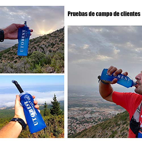 UTOBEST Soft Flask TPU Botella Hidratacion Running Trail Botella de Agua Flexible (500ml-2 Piezas)