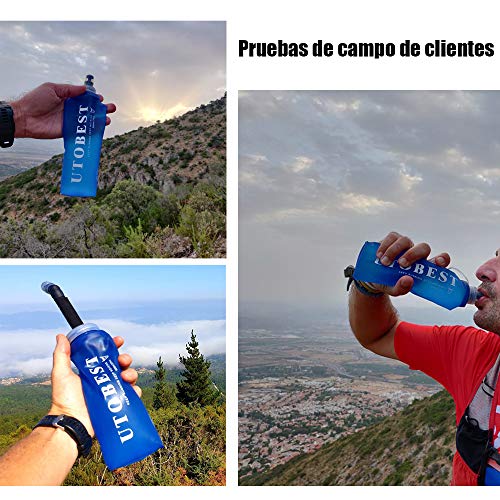 UTOBEST Soft Flask TPU Botella Hidratacion Running Trail Botella de Agua Flexible (500ml-2 Piezas) UTOBEST Soft Flask TPU Botella Hidratacion Running Trail Botella de Agua Flexible (500ml-2 Piezas)