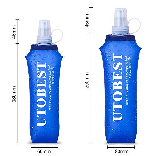 UTOBEST Soft Flask TPU Botella Hidratacion Running Trail Botella de Agua Flexible (500ml-2 Piezas) UTOBEST Soft Flask TPU Botella Hidratacion Running Trail Botella de Agua Flexible (500ml-2 Piezas)