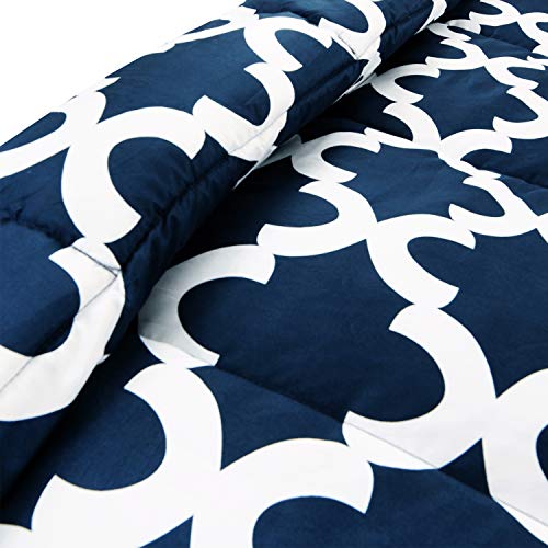 Utopia Bedding Juego de Edredón - Microfibra - Edredón Ligero con Fundas de Almohada - Primavera-Verano 200gr/m² (Cama 135/150, 230x220cm, Azul Marino)