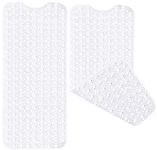 Utopia Home Alfombra de Bañera Antideslizante (2 Pack) - Alfombrilla de Baño Lavable a máquina y a Mano con 200 Ventosas - Ideal para Ancianos y niños (40x100cm, Transparente)