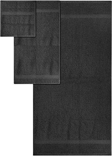 Utopia Towels - Juego de toallas; 2 toallas de baño, 2 toallas de mano y 4 toallitas - 100% Algodón (Gris)