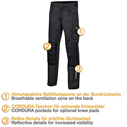 Uvex Synexxo Pantalones de Trabajo - Tipo Cargo - con Cordura Bolsillos de Rodilla