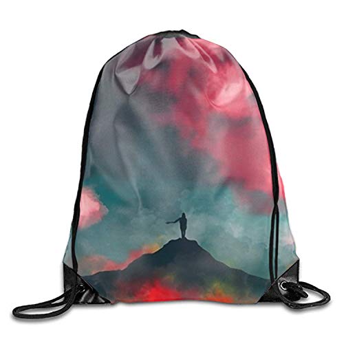 uykjuykj Bolsos De Gimnasio,Mochilas,Drawstring Backpack Virtual World String Bag Sports Waterproof Sackpack Gymsack Gym Cinch Sack Virtual world9 Lightweight Unique 17x14 IN