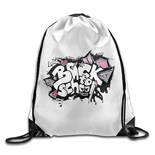 uykjuykj Bolsos De Gimnasio,Mochilas,Unisex Hip Hop Back To School Basics Classic Drawstring Gym Sack Bag Backpack For Hiking Swimming Yoga Lightweight Unique 17x14 IN