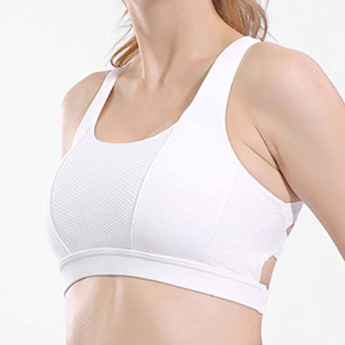 UYTTlhk Sujetador Deportivo, Soft Slim Bralette, Chicas Adolescentes Tops de Tanques de Alto Impacto, Gimnasio Running Workout Yoga Bras para Mujer (Color : White, Size : Large)