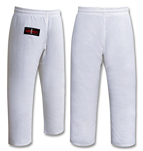 V-sports Niños blanco karate traje poli/algodón niños uniformes de karate (0/130cm 8-9yrs)