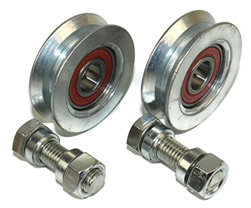 V50-8 - Juego de 2 ruedas para puerta corredera con ranura en V de acero fabricadas en la UE (50 mm de diámetro – eje de 8 mm) V50-8 - Juego de 2 ruedas para puerta corredera con ranura en V de acero fabricadas en la UE (50 mm de diámetro – eje de 8 mm)