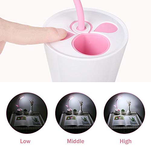 VADIV Lámpara de Escritorio LED Infantil Lámpara de Mesa USB de Carga Brillo de 3 Niveles Control Táctil Recargable Flexo Lectura Protección para Los Ojos Niños - Rosa VADIV Lámpara de Escritorio LED Infantil Lámpara de Mesa USB de Carga Brillo de 3 Niveles Control Táctil Recargable Flexo Lectura Protección para Los Ojos Niños - Rosa