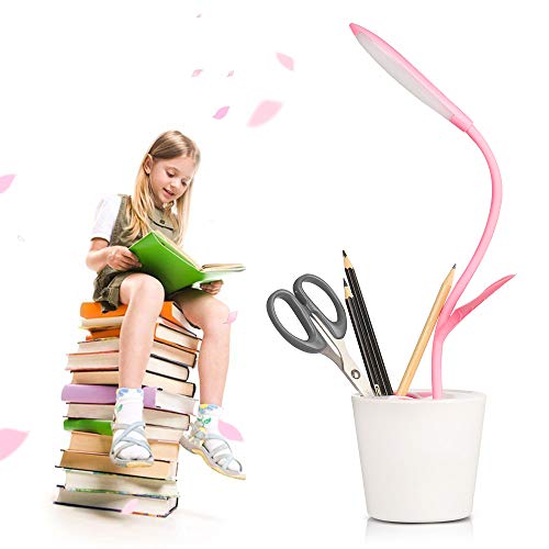 VADIV Lámpara de Escritorio LED Infantil Lámpara de Mesa USB de Carga Brillo de 3 Niveles Control Táctil Recargable Flexo Lectura Protección para Los Ojos Niños - Rosa VADIV Lámpara de Escritorio LED Infantil Lámpara de Mesa USB de Carga Brillo de 3 Niveles Control Táctil Recargable Flexo Lectura Protección para Los Ojos Niños - Rosa