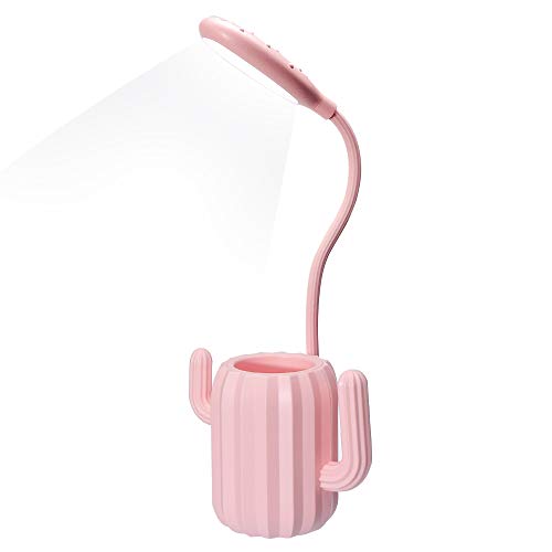 VADIV Lámpara Escritorio Led,Niño Cactus Flexo Lámpara de Mesa con Portalápices de Mesa USB Regulable Recargable 3 Modos Para Leer Estudiar Protege a Ojos - Rosa VADIV Lámpara Escritorio Led,Niño Cactus Flexo Lámpara de Mesa con Portalápices de Mesa USB Regulable Recargable 3 Modos Para Leer Estudiar Protege a Ojos - Rosa