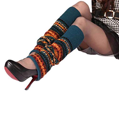 VAILANG Mujeres Niñas Calentadores de piernas largas de Punto Bohemio Contraste Color Rayas de Camuflaje Espesar sobre la Rodilla Cubrebotas de Botas Altas Calcetines Azul Marino Profundo VAILANG Mujeres Niñas Calentadores de piernas largas de Punto Bohemio Contraste Color Rayas de Camuflaje Espesar sobre la Rodilla Cubrebotas de Botas Altas Calcetines Azul Marino Profundo