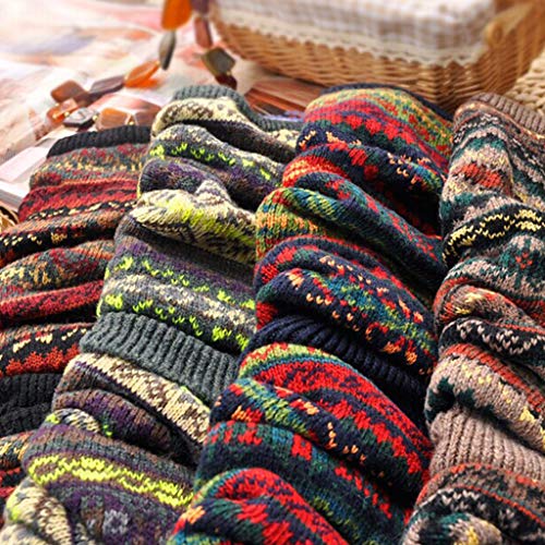 VAILANG Mujeres Niñas Calentadores de piernas largas de Punto Bohemio Contraste Color Rayas de Camuflaje Espesar sobre la Rodilla Cubrebotas de Botas Altas Calcetines Azul Marino Profundo VAILANG Mujeres Niñas Calentadores de piernas largas de Punto Bohemio Contraste Color Rayas de Camuflaje Espesar sobre la Rodilla Cubrebotas de Botas Altas Calcetines Azul Marino Profundo