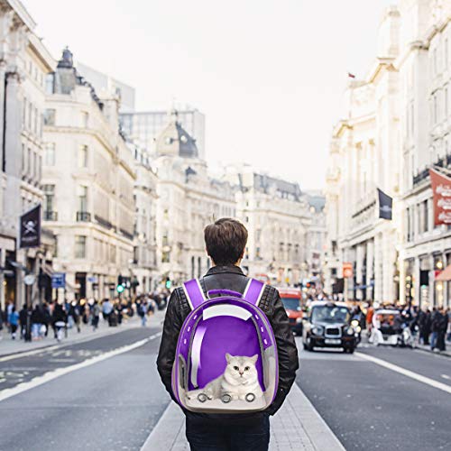 Vailge Mochila para mascotas, perros, gatos, mochila de espacio, portátil, bolsa de transporte para mascotas, viajes, transpirable, para gatos, perros pequeños (morado) Vailge Mochila para mascotas, perros, gatos, mochila de espacio, portátil, bolsa de transporte para mascotas, viajes, transpirable, para gatos, perros pequeños (morado)