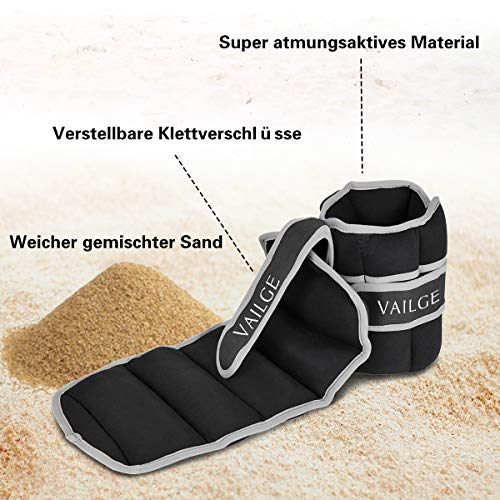 Vailge - Muñequera con peso ajustable (peso de 0,5 kg a 3 kg, para piernas de mujer, para hacer deporte, correr, hacer gimnasia), color Negro , tamaño 1.5KG Paar=(1.5x2=3KG) Vailge - Muñequera con peso ajustable (peso de 0,5 kg a 3 kg, para piernas de mujer, para hacer deporte, correr, hacer gimnasia), color Negro , tamaño 1.5KG Paar=(1.5x2=3KG)