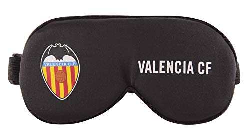 Valencia Club de Fútbol Antifaz para Dormir - Producto Oficial del Equipo, 100% Anti-Luz, con Goma Flexible Ajustable y Tacto Suave