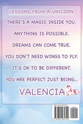 Valencia: Valencia's Unicorn Personal Custom Named Diary Planner Calendar Notebook Journal 6x9 Personalized Customized Gift For Someone Who's Surname is Valencia Or First Name Is Valencia