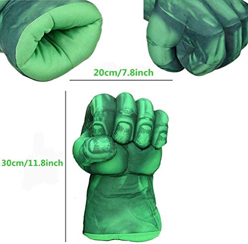 Valeny Guantes de Boxeo 1 par de Superhero Guantes de Puño Mano Dedos Guantes Suave Juguete de Peluche Cumpleaños Halloween Niños Entrenamiento de Boxeo(Verde)