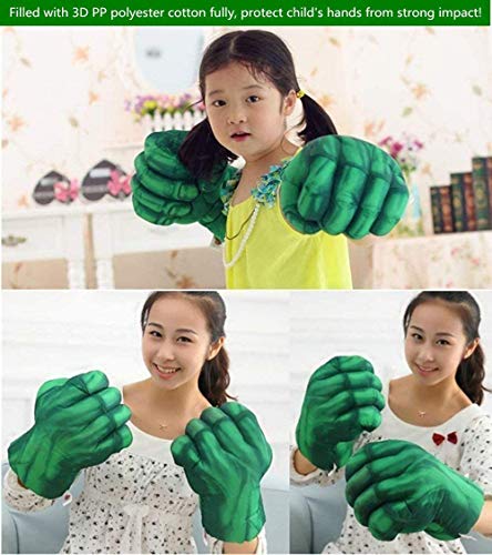 Valeny Guantes de Boxeo 1 par de Superhero Guantes de Puño Mano Dedos Guantes Suave Juguete de Peluche Cumpleaños Halloween Niños Entrenamiento de Boxeo(Verde)