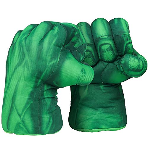 Valeny Guantes de Boxeo 1 par de Superhero Guantes de Puño Mano Dedos Guantes Suave Juguete de Peluche Cumpleaños Halloween Niños Entrenamiento de Boxeo(Verde)