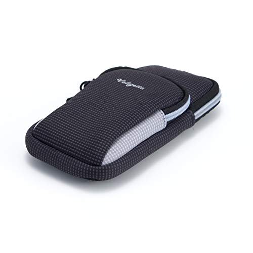 Valigetta Funda para móviles Universal de 6,5” con Bolsillo Exterior - Estuche Impermeable con Cierre para móvil – Ciclismo y Otros Deportes (Gris)