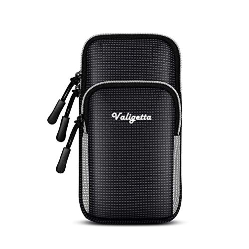 Valigetta Funda para móviles Universal de 6,5” con Bolsillo Exterior - Estuche Impermeable con Cierre para móvil – Ciclismo y Otros Deportes (Gris)