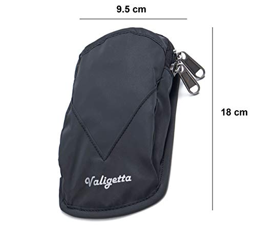 Valigetta Funda para móviles Universal de 6,5” - Estuche Impermeable con Cierre para móvil – Ciclismo y Otros Deportes. (Negro)