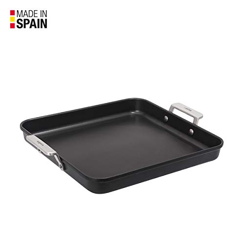 Valira Aire - Plancha Premium de 28x28 cm hecha en España, aluminio fundido con antiadherente reforzado, apta para inducción