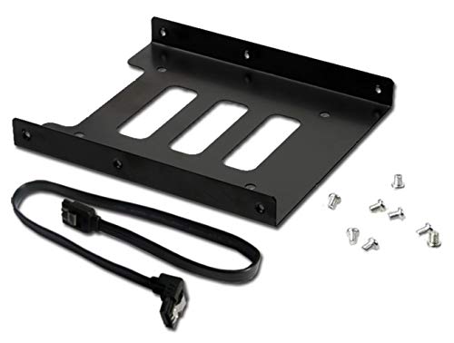 Valuegist Kit de montaje interno SSD/HDD de 2.5 "a 3.5", adaptador de soporte de metal con cable SATA 3.0 Valuegist Kit de montaje interno SSD/HDD de 2.5 "a 3.5", adaptador de soporte de metal con cable SATA 3.0