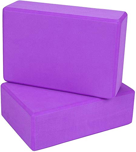 ValueHall 2 Pack Yoga Bloques de Alta Densidad EVA Foam Bloques Yoga Pilates estiran Ejercicio Herramienta (Púrpura)