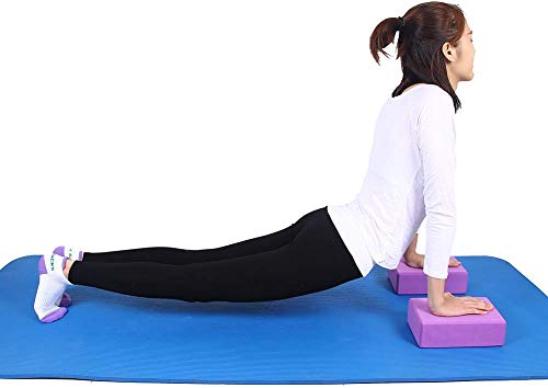 ValueHall 2 Pack Yoga Bloques de Alta Densidad EVA Foam Bloques Yoga Pilates estiran Ejercicio Herramienta (Púrpura)