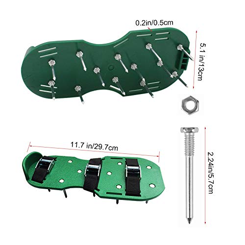 ValueHall Aireador de Césped Zapatos Sandalias , 4 Correas Ajustables, para Airear el Césped o en el Patio (Verde) V7056