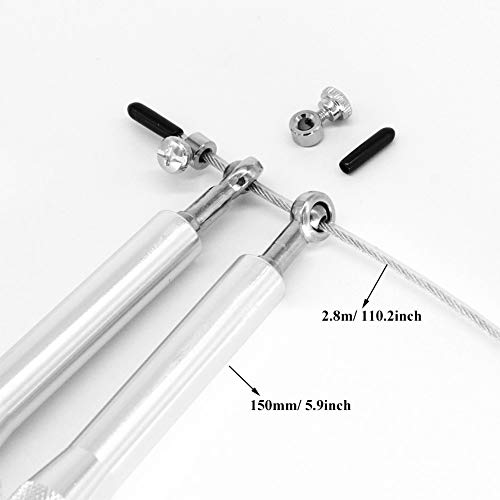 ValueHall Cuerda para Saltar con Empuñaduras de Aluminio Cuerda de Salto y Longitud Ajustable Jump Skipping Rope para Crossfit, Boxeo y Entrenamiento Cruzado V7042-1 (Plata) ValueHall Cuerda para Saltar con Empuñaduras de Aluminio Cuerda de Salto y Longitud Ajustable Jump Skipping Rope para Crossfit, Boxeo y Entrenamiento Cruzado V7042-1 (Plata)